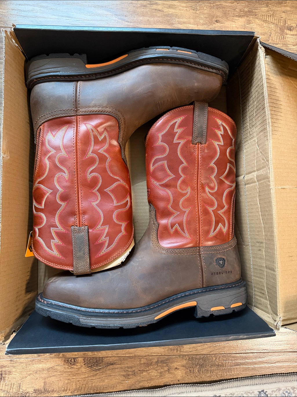 Ariat Brown Foot Western Work Boots - Workhog Steel Toe - Csa Stamped
